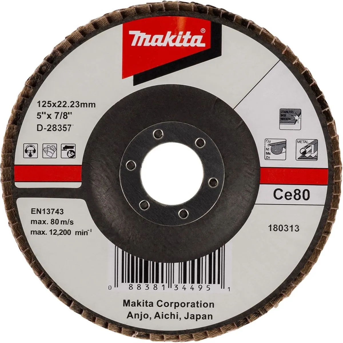 Makita Lamellenschuurschijf D-28357 125mm K80 - Metaal - afbeelding 3 van 3