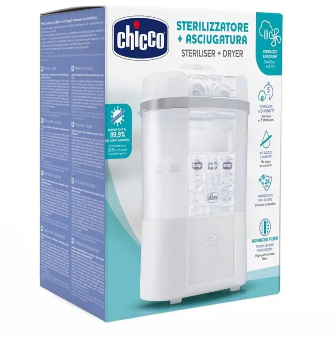 Chicco 2-in-1 Sterilisator & Flesdroger - Multicolor