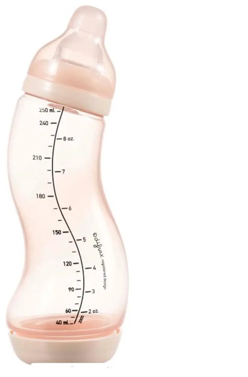 Difrax Anti-Koliek Voedingsfles 250ml - Paars/Roze