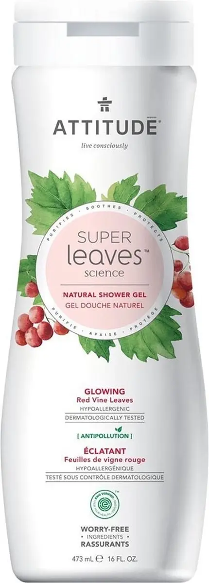 Attitude Super Leaves Glowing Red Vine Douchegel 473ml