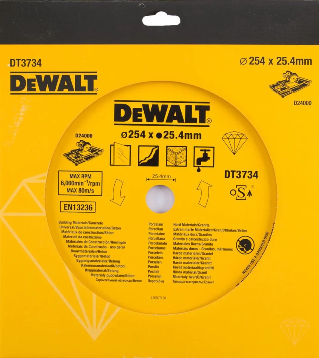 DeWalt DT3734 Diamantzaagblad 250x25,4mm - Beton/Steen