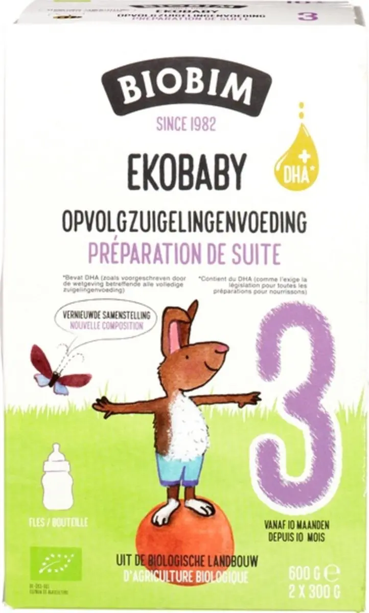 Biobim Ekobaby 3 Zuigelingenvoeding 10+ mnd - 1800g (3x600g)