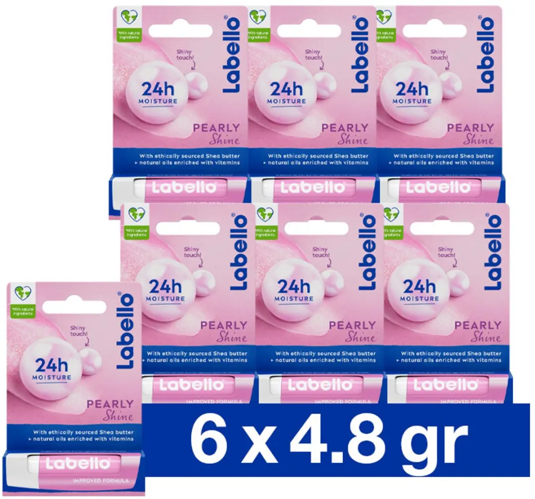 Labello Lippenbalsem Pearly Shine - 6 Stuks