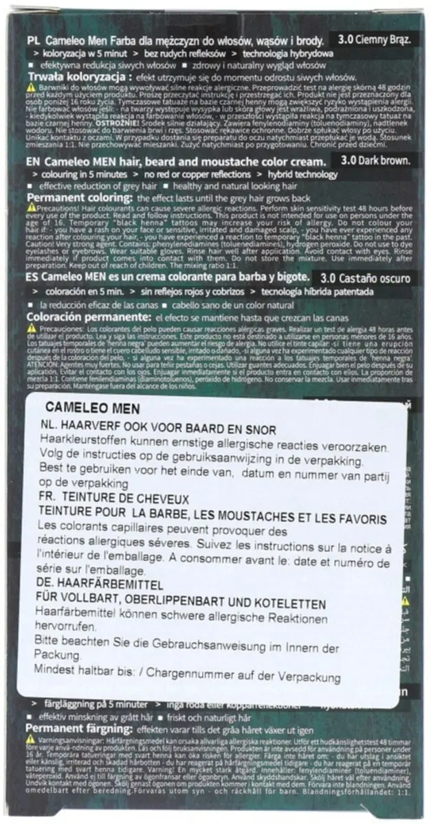 Cameleo Haarverf Men Donker Bruin 3.0 - 1g - afbeelding 6 van 6