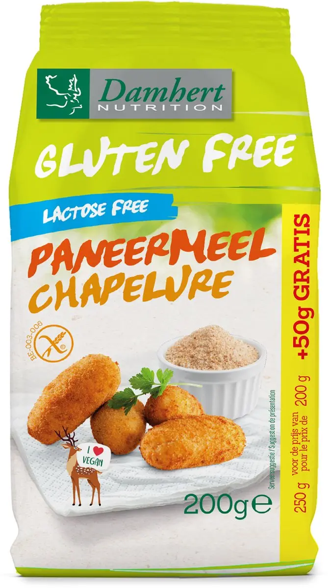 Damhert Glutenvrij Lactosevrij Paneermeel 200g