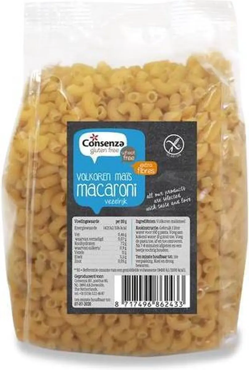 Consenza Volkoren Maïs Macaroni 500g