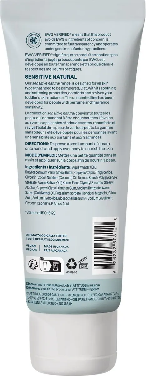 Attitude Sensitive Skin Care Baby Soothing Body Cream 200ml