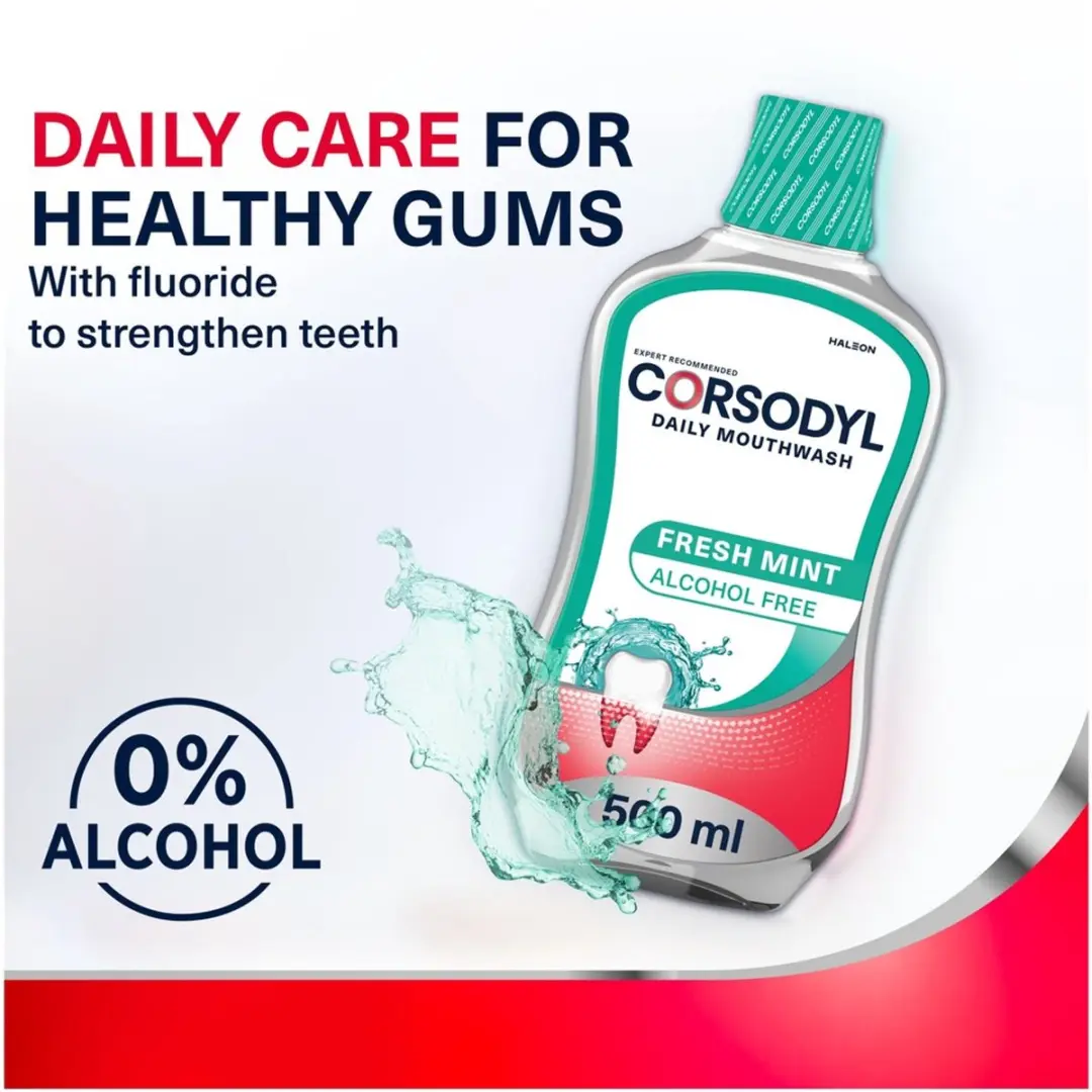 Corsodyl Gum Care Mondspoeling Alcoholvrij 500ml - Fresh Mint