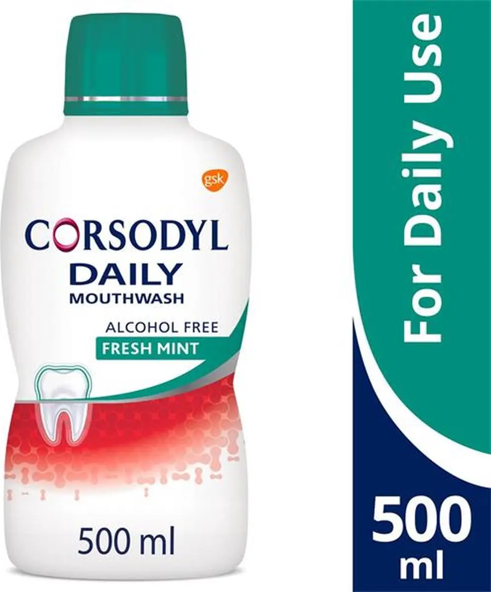 Corsodyl Gum Care Mondspoeling Alcoholvrij 500ml - Fresh Mint - afbeelding 6 van 6