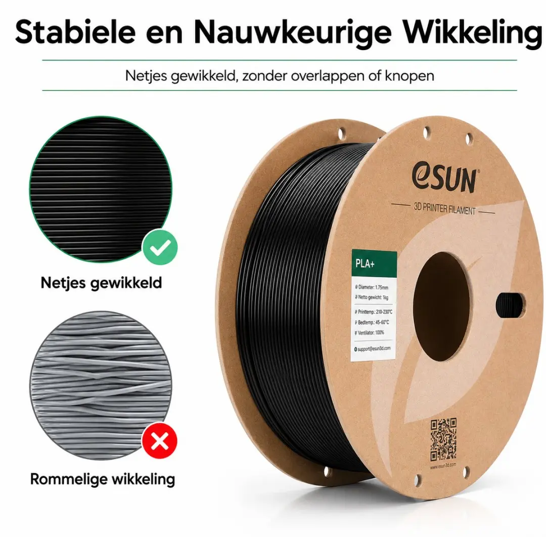 ESUN PLA Basic Filament 1.75mm - 5x1kg Zwart