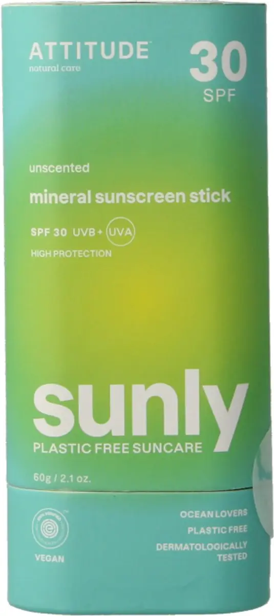 Attitude Sunly Zonnebrandstick SPF30 - 60g