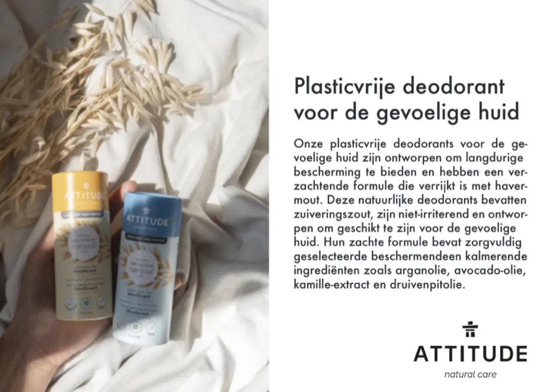 Attitude Super Leaves Natural Deodorant 85g - Ongeparfumeerd