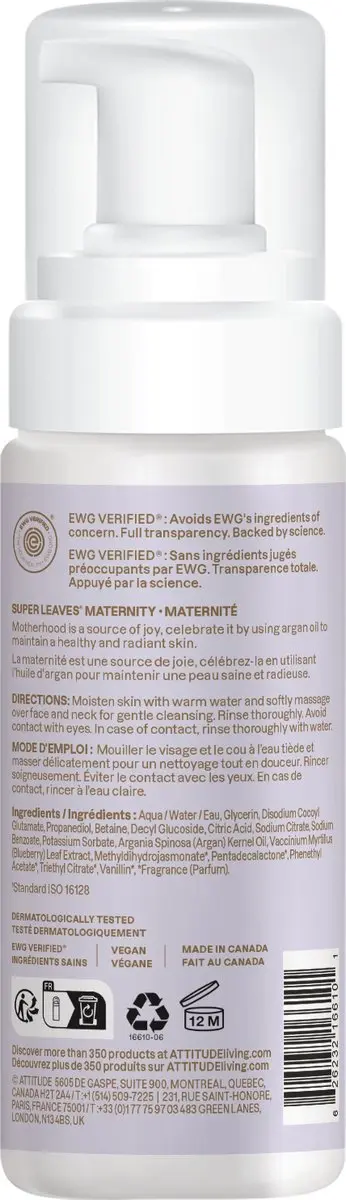 Attitude Maternity Natural Foaming Face Cleanser 150ml