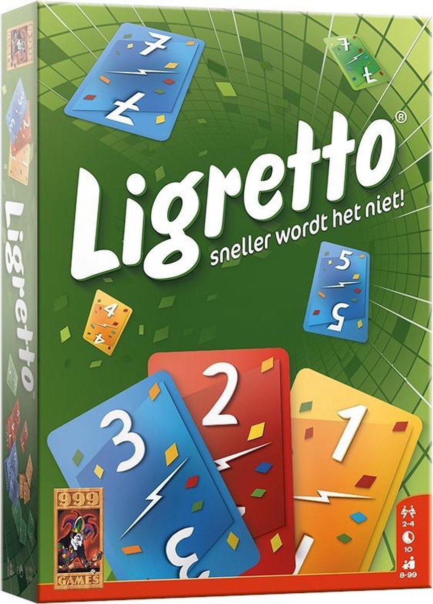 999 Games - Ligretto: Groen- Kaartspel - Iedereen speelt tegelijkertijd - Familiespel - Gezelschapsspel - Actiespel - Klein cadeautje