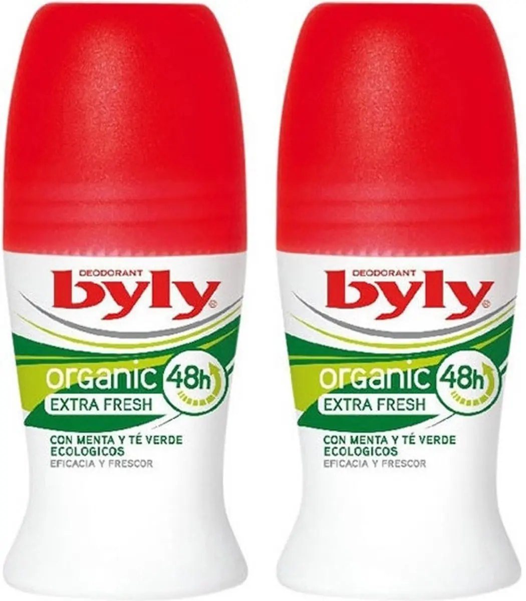 Byly Organic Extra Fresh Deodorant Roller 50ml - 2 Stuks