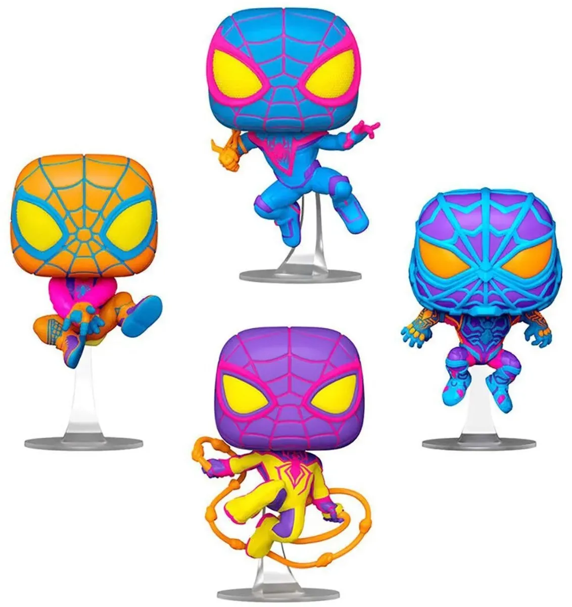 Funko Pop! Marvel Miles Morales Blacklight US Exclusive 4-Pack - Multi