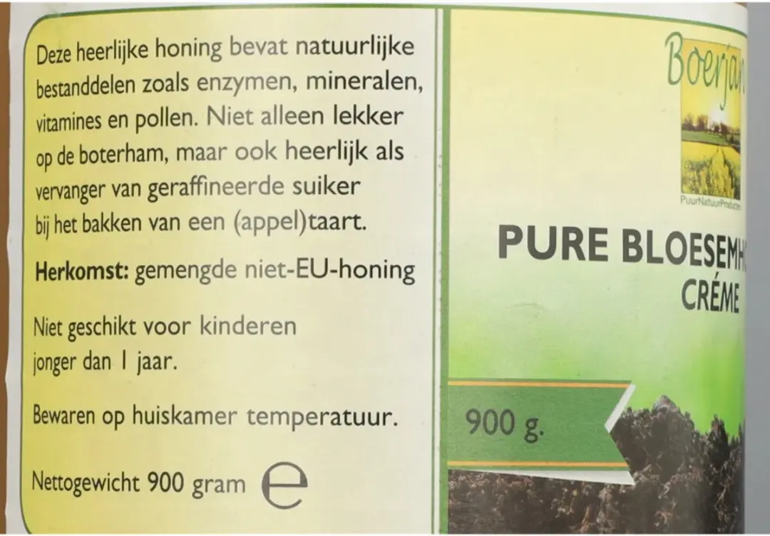 Boerjan Pure Bloesemhoning Crème 900g