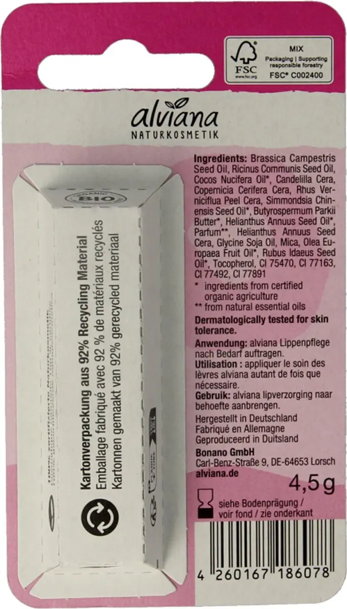Alviana Lipverzorging Sweet Pink 45ml
