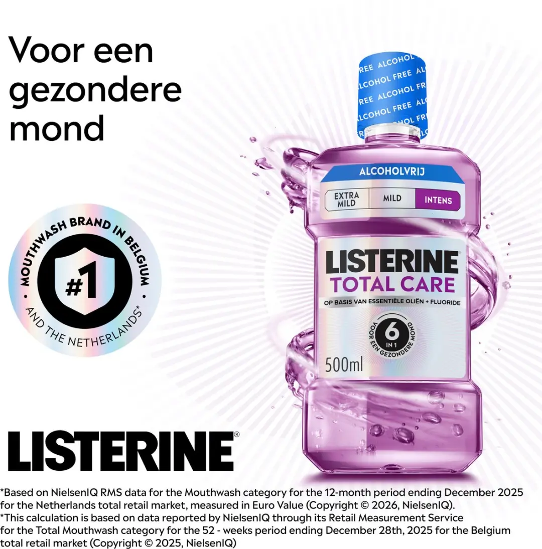 Listerine Total Care Alcoholvrij 3x500ml - Intense Muntsmaak