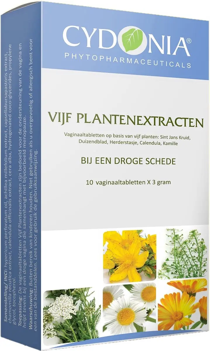 Cydonia Vijf Plantenextracten Vaginale Zetpillen 10 Stuks