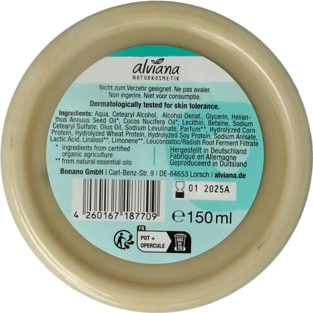 Alviana Masker Haar Kokosolie 150ml