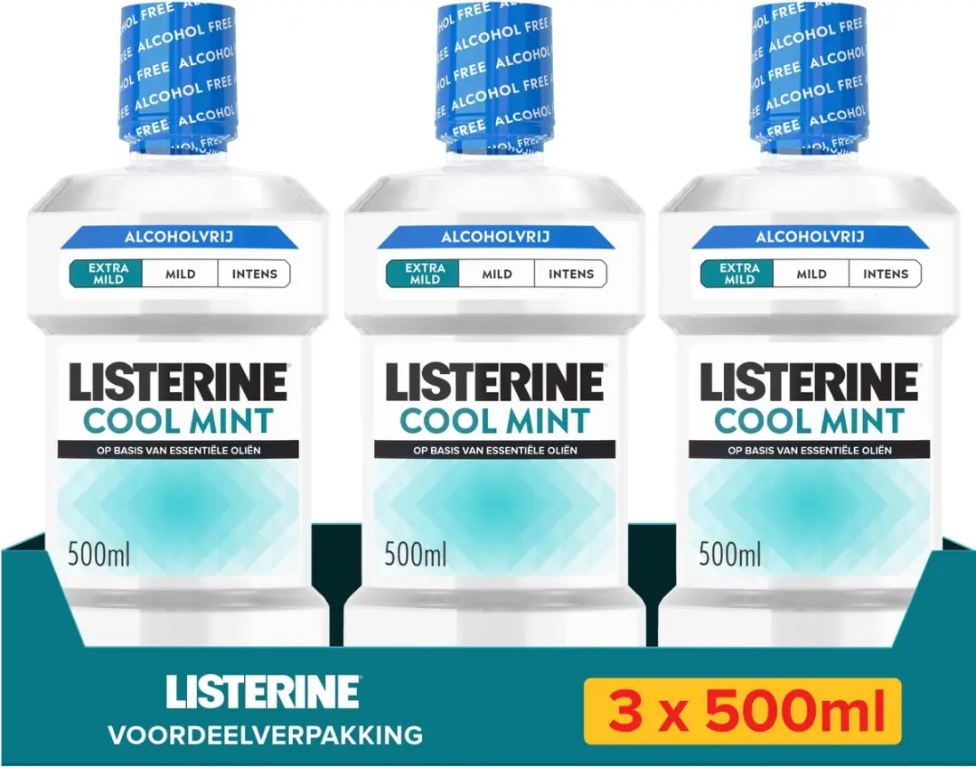 Listerine Cool Mint Extra Mild Mondspoeling 3x500ml