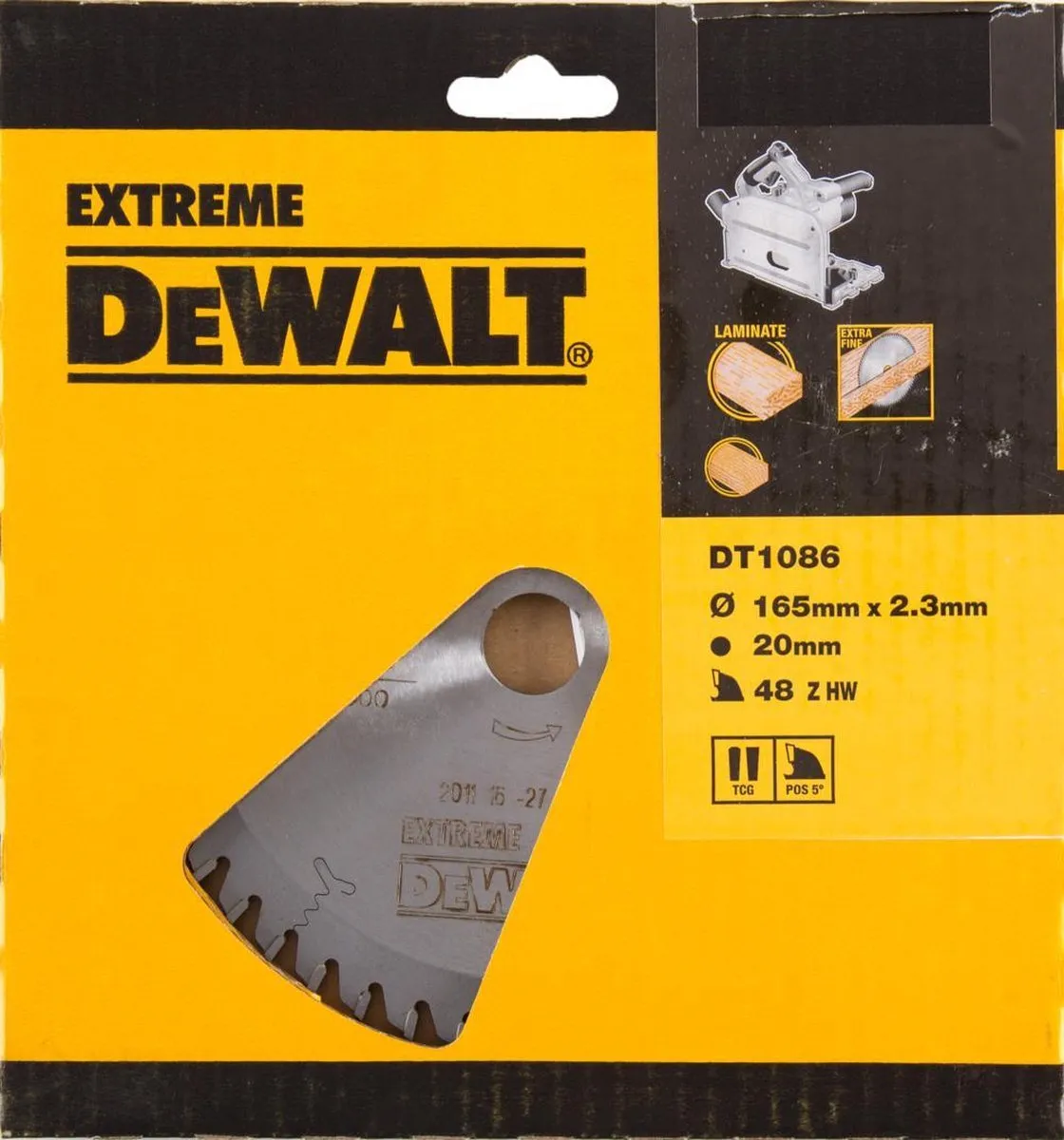 DeWalt Cirkelzaagblad Extreme DT1086-QZ 165mm - 48 Tanden