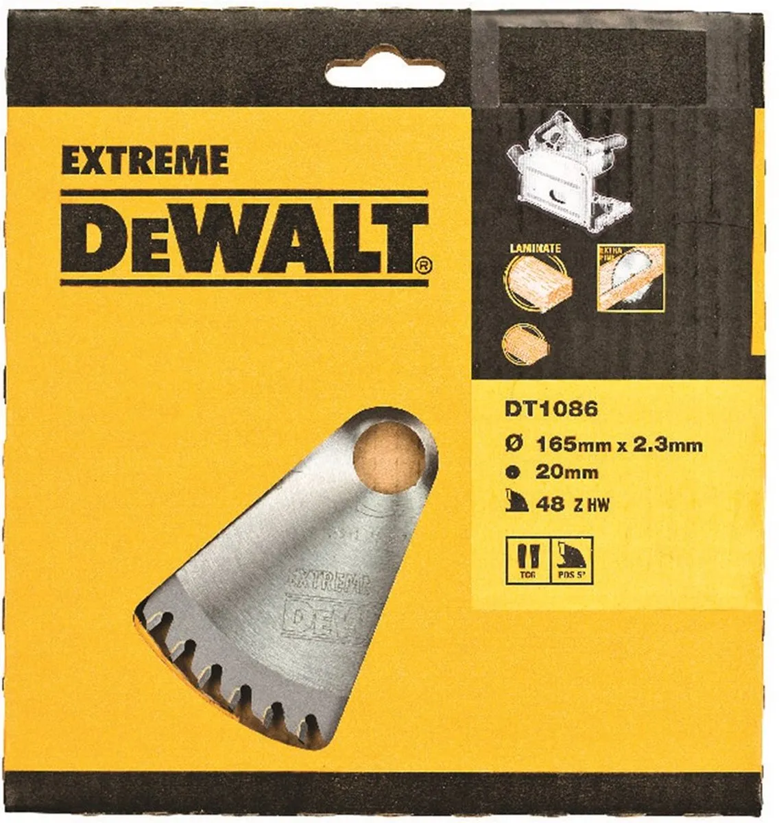 DeWalt Cirkelzaagblad Extreme DT1086-QZ 165mm