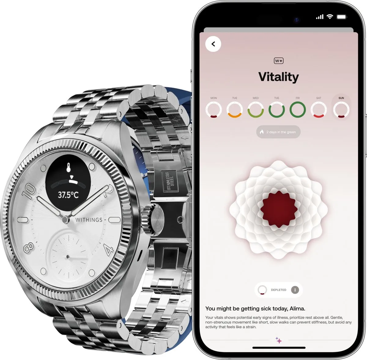 Withings ScanWatch Nova Brilliant 39mm - Titanium Grijs