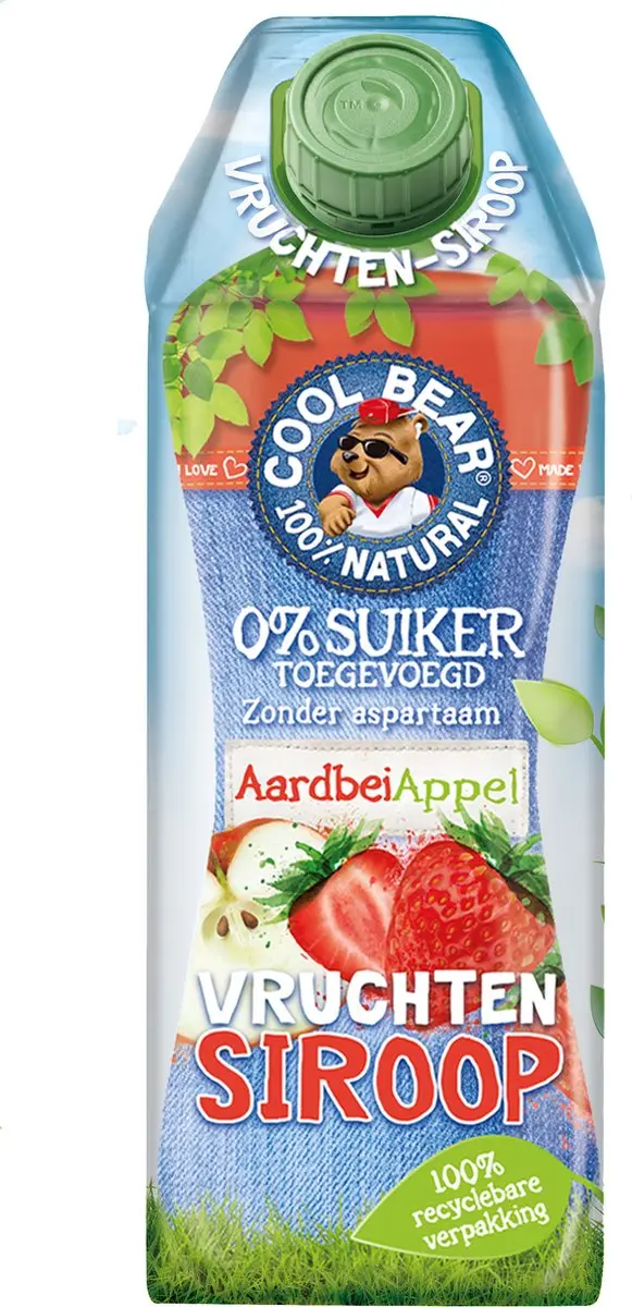Cool Bear Vruchtensiroop Aardbei & Appel 750ml