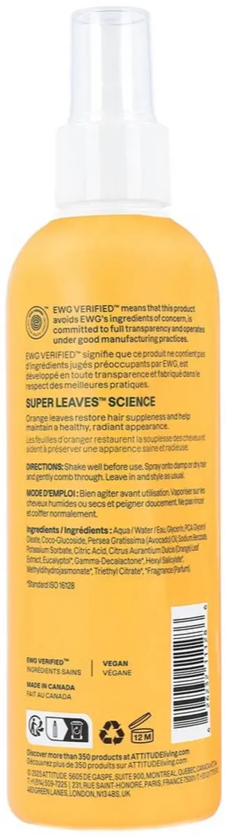 Attitude Super Leaves Orange Leaves Detangler Spray 240ml