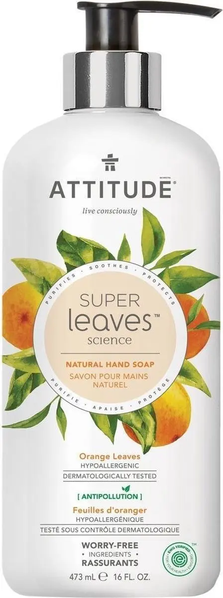 Attitude Natuurlijke Handzeep Orange Leaves 473ml