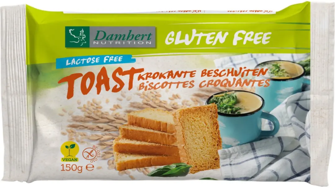 Damhert Glutenvrije Lactosevrije Toast 150g - Rood