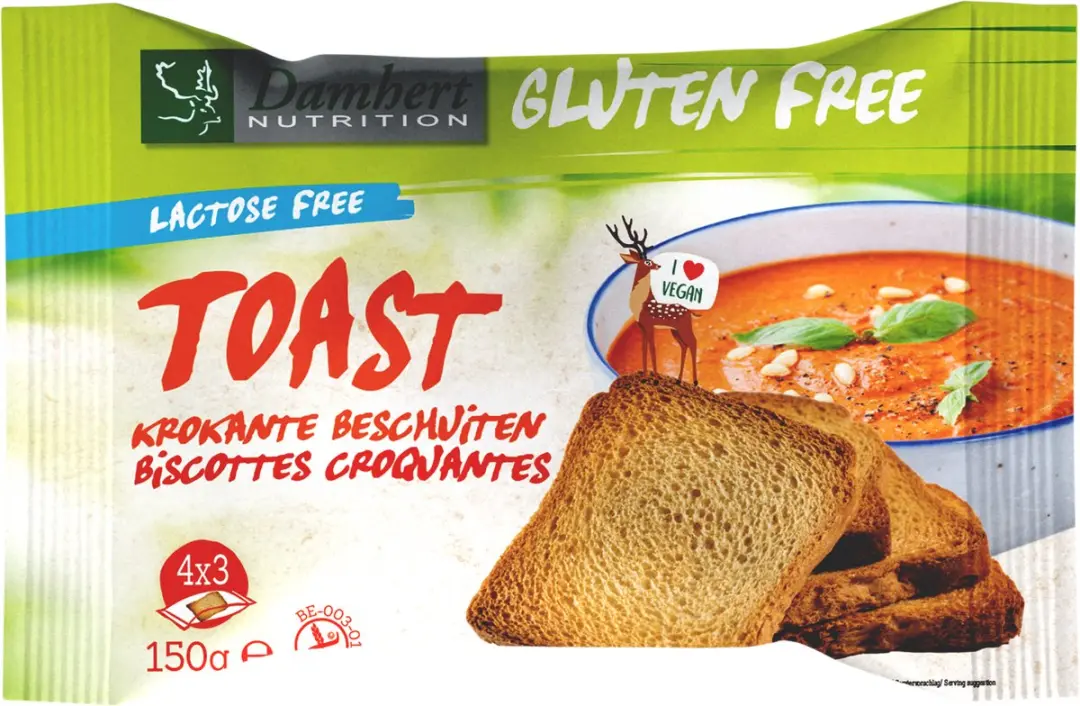 Damhert Glutenvrije Lactosevrije Toast 150g