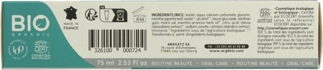 Argiletz Tandpasta Munt 75ml