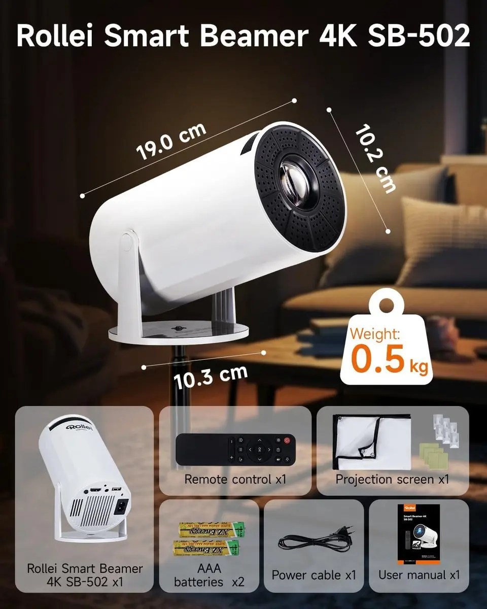 Rollei Smart Beamer 4K SB-502 Projector - afbeelding 6 van 6