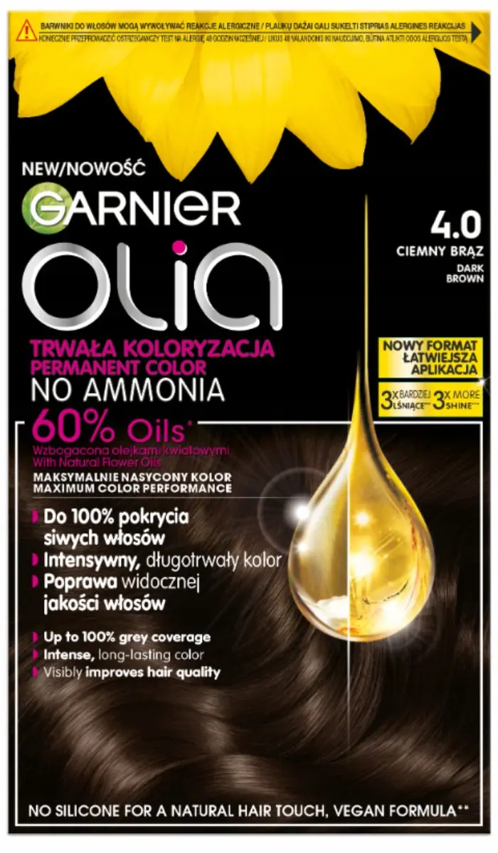 Garnier Olia Permanente Haarverf Ciemny Brąz 4.0