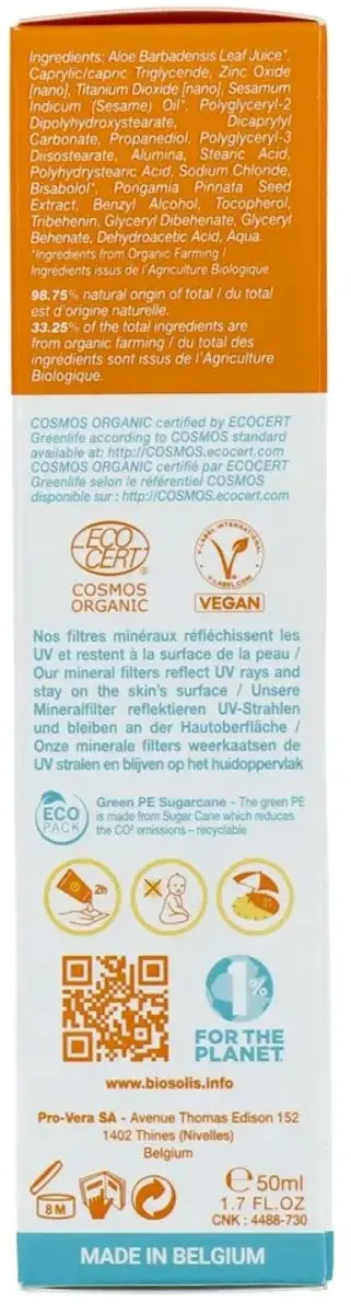Biosolis Gezichtscreme SPF50 50ml