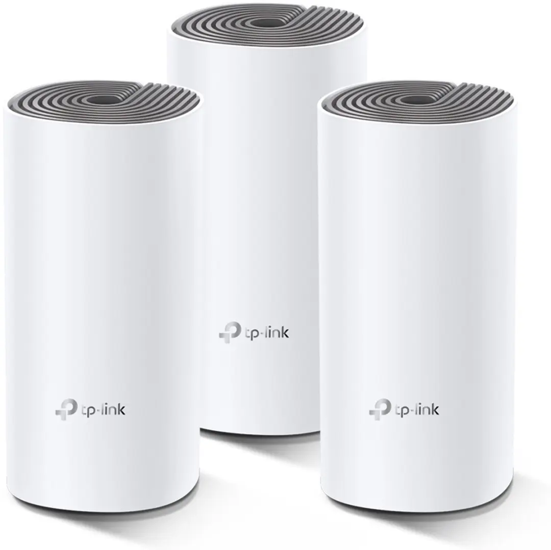 TP-Link Deco E4 3-pack Mesh Wi-Fi 5 - Wit/Grijs