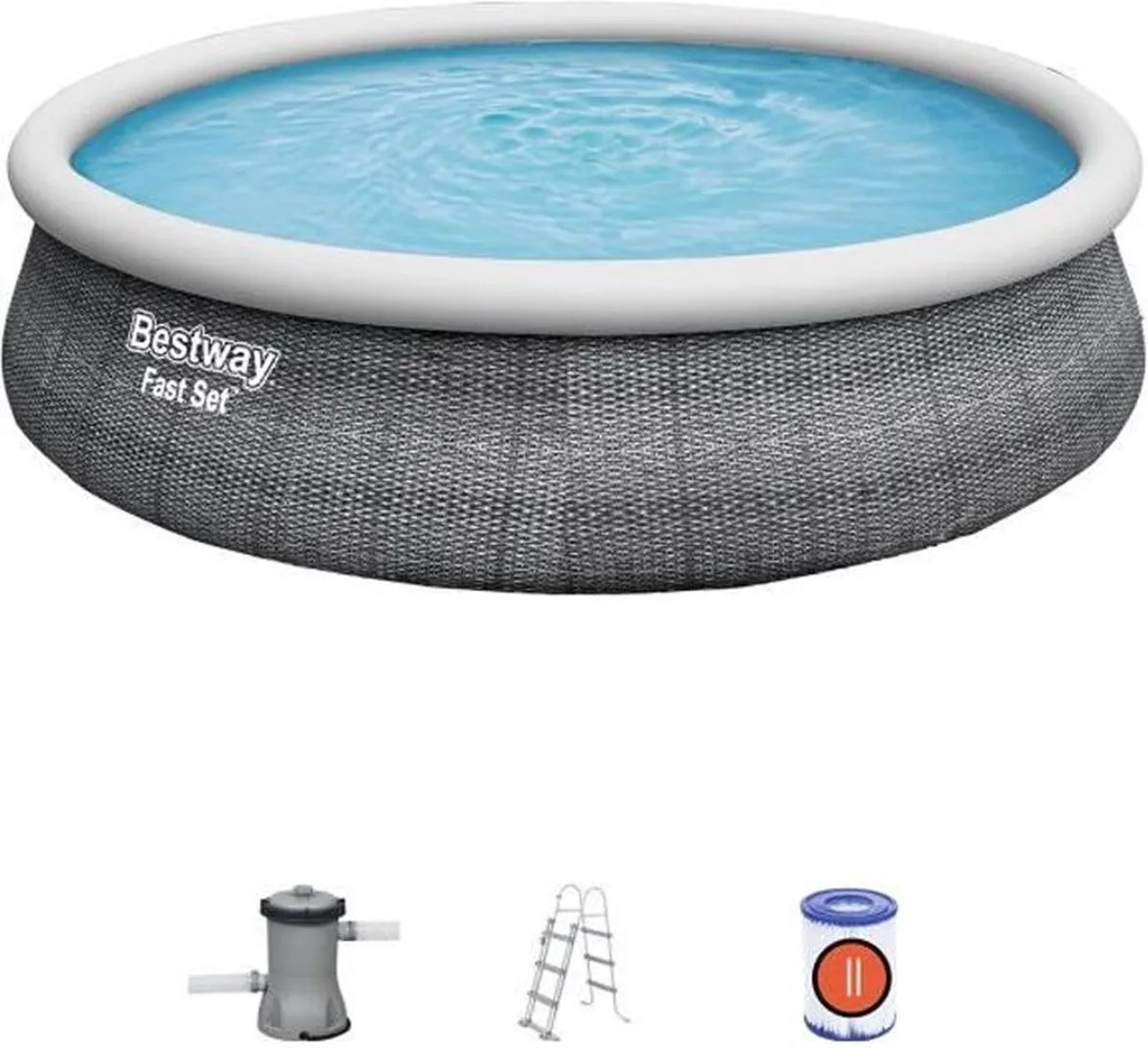 Bestway Fast Set Rattan Rond Zwembad 457cm - 12.362 Liter - Grijs - afbeelding 6 van 6