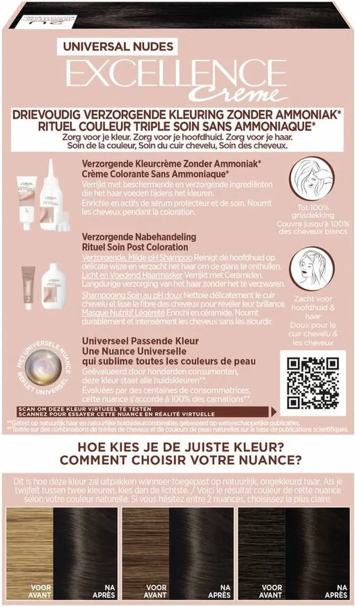 L'Oréal Paris Excellence Crème Universal Nudes Zeer Donkerbruin - 6 Stuks