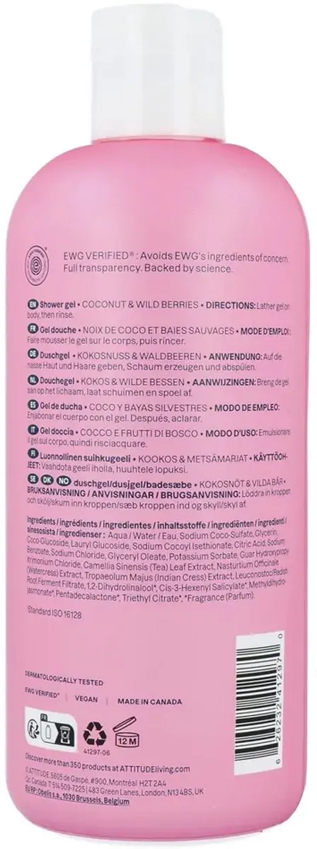 Attitude Super Leaves Douchegel 473ml - Kalmerend Witte Thee