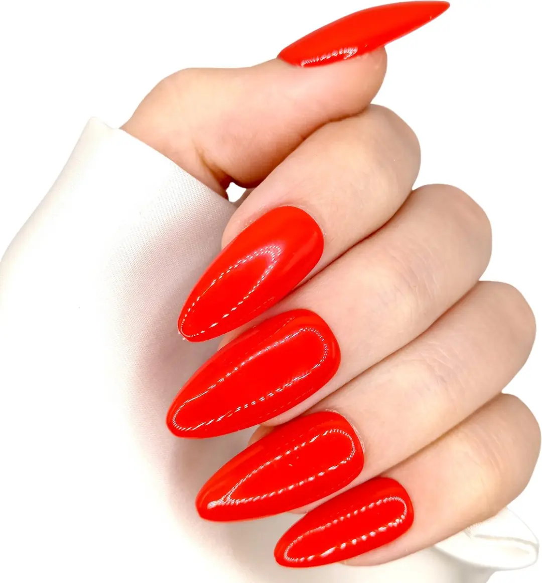 SD Press on Nails B-114 Plaknagels Stiletto Rood