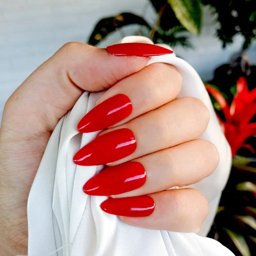 SD Press on Nails B-114 Plaknagels Stiletto Rood