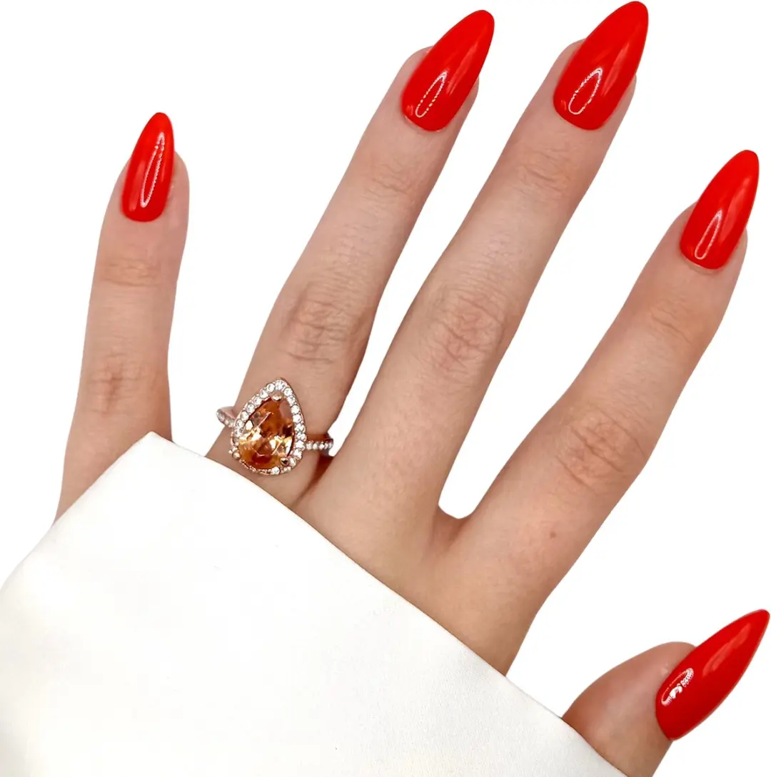 SD Press on Nails B-114 Plaknagels Stiletto Rood