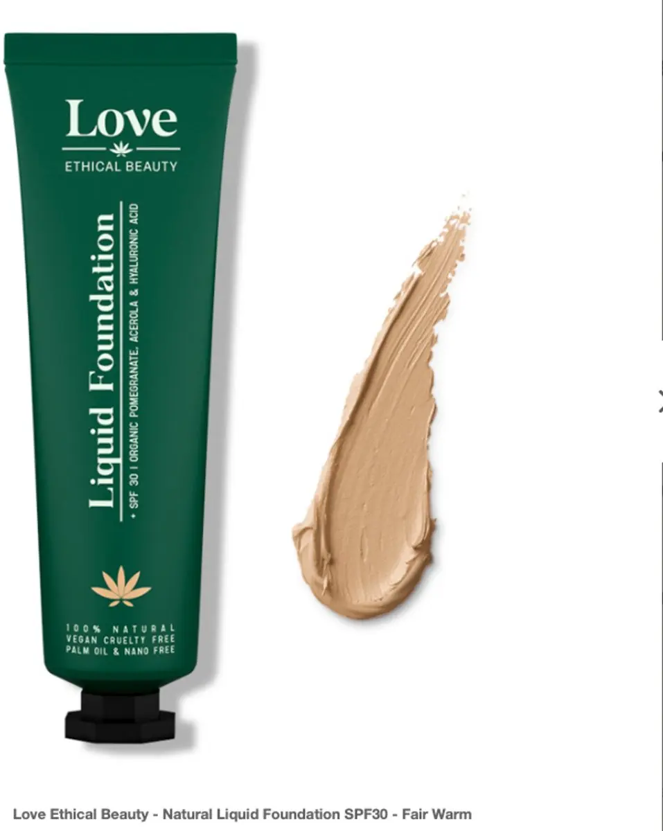 Love Ethical Beauty Natural Liquid Foundation SPF30 - 30ml - Redelijk warm