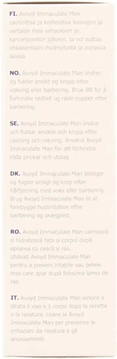 Avoyd Immaculate Man Scheerlotion 50ml - Gevoelige huid