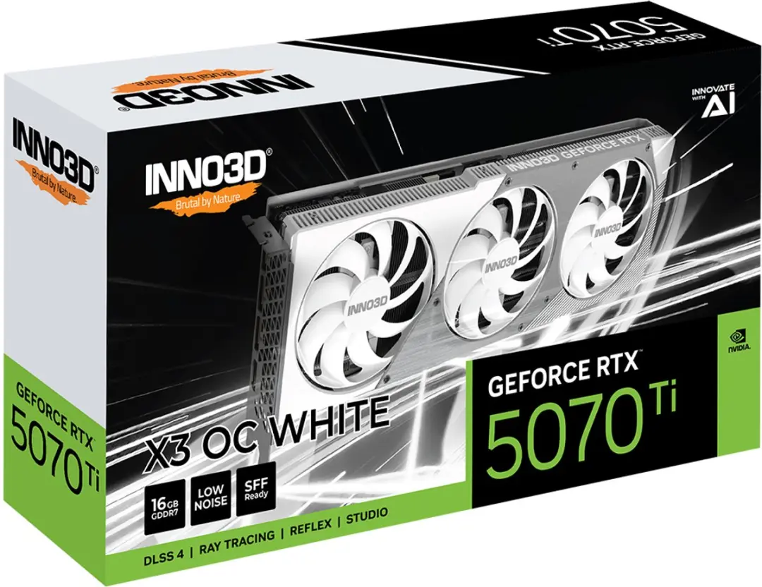 INNO3D GeForce RTX 5070 Ti X3 OC White - Videokaart 16GB GDDR7