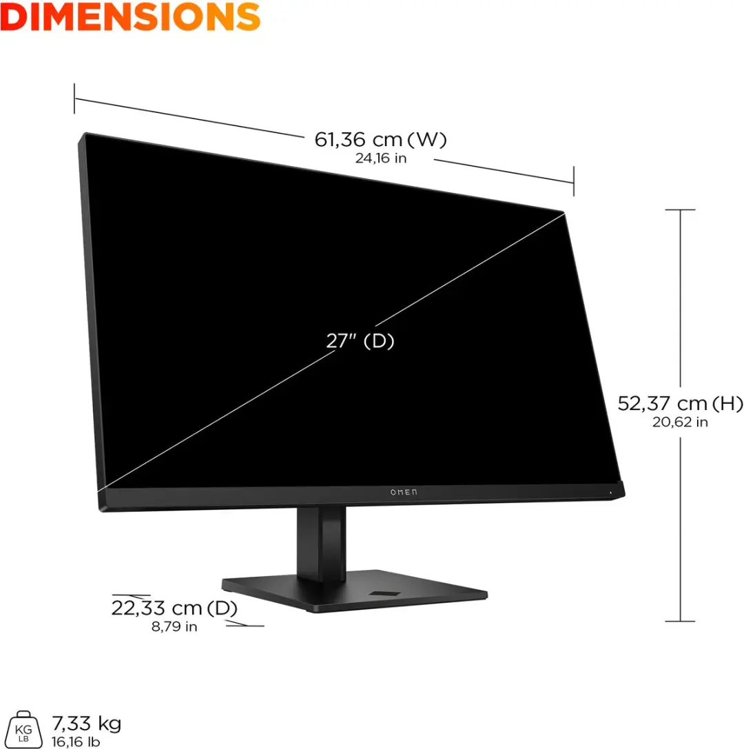 HP OMEN 27q G2 Gaming Monitor 180Hz QHD - Mat