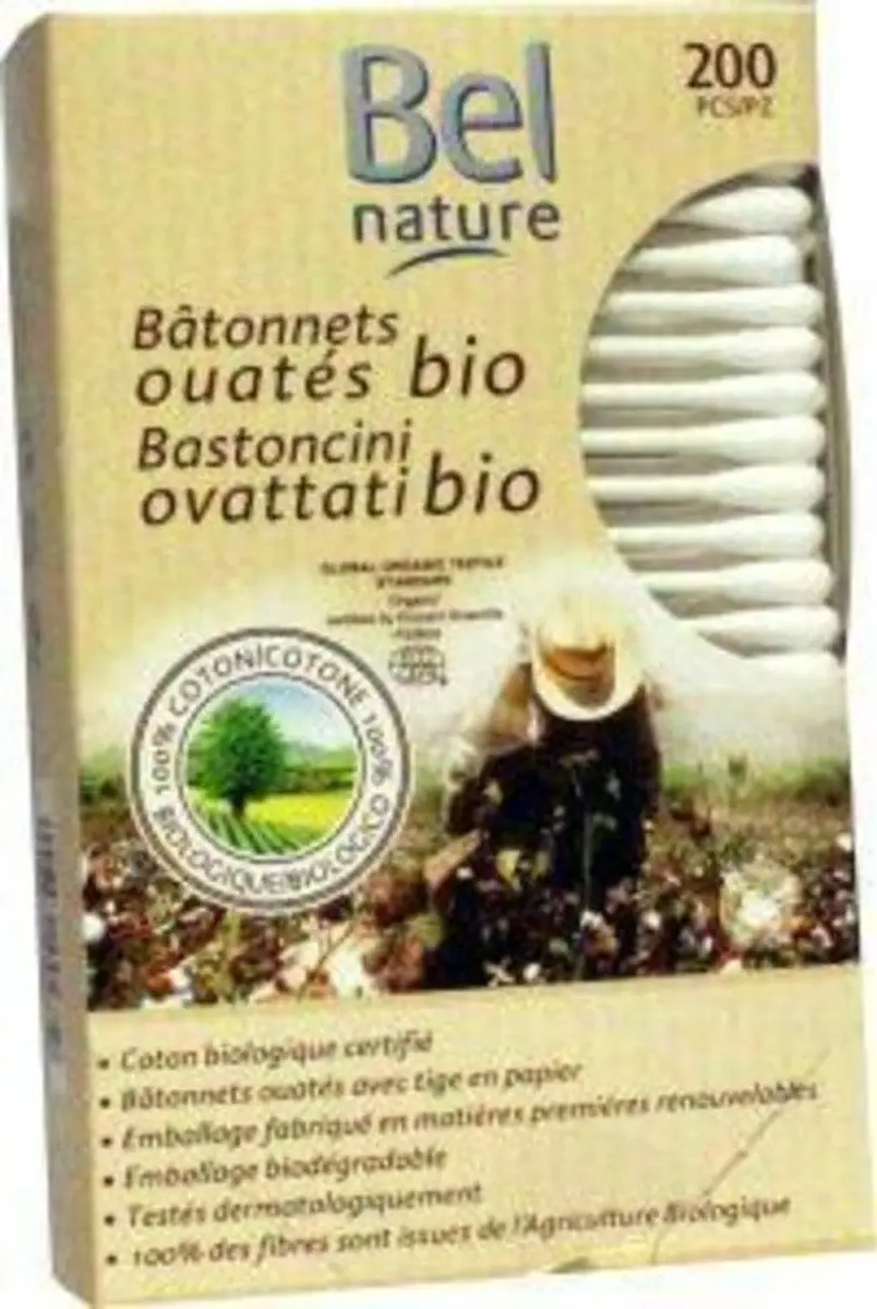 Bel Nature Organische Wattenstaafjes - 200 Stuks - afbeelding 6 van 6
